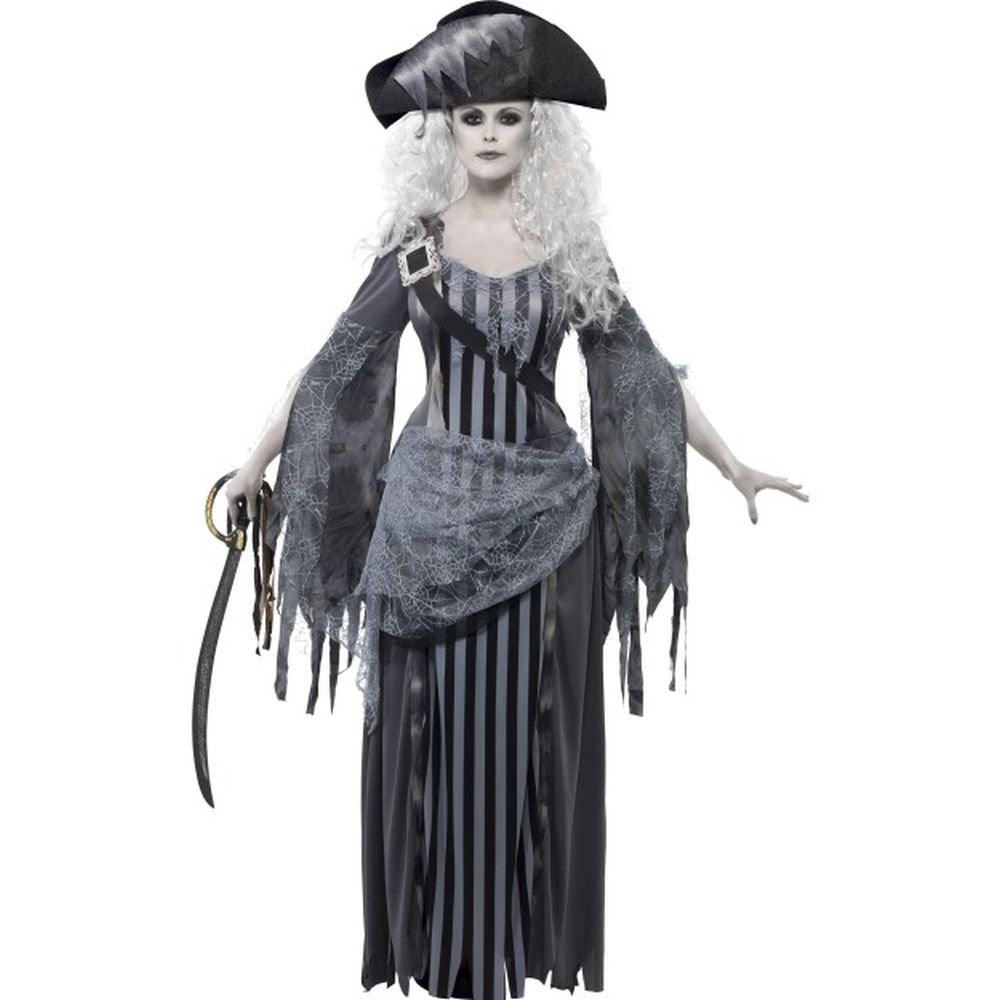 Smiffys Ghost Ship Pirate Princess Costume - Adult Fancy Dress with Dress and Hat
