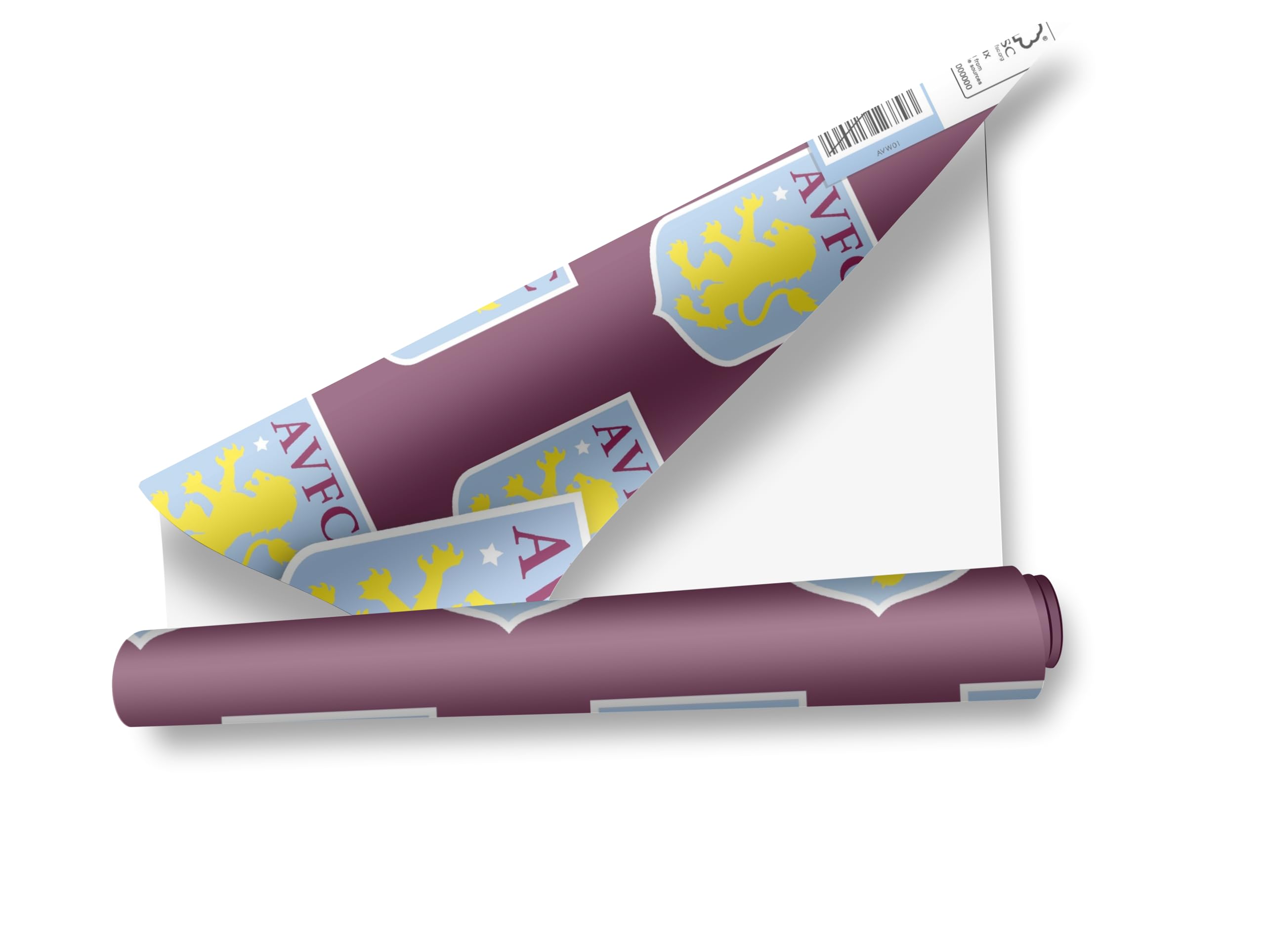 Danilo Promotions LTD Aston Villa FC Wrapping Paper - 2 Sheets (70x50cm) | Burgandy Football Theme 4