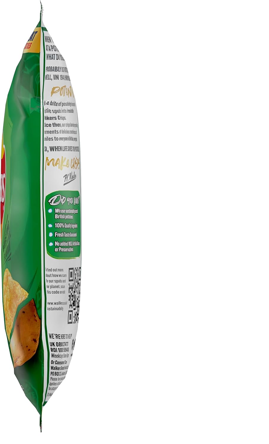 Walkers Salt &amp; Vinegar Chips 32,5 g (Karton mit 32 Stück) 4