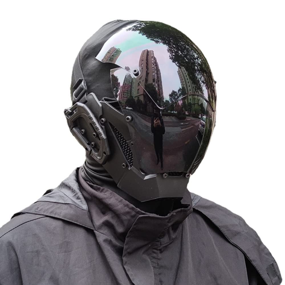 KYEDAY Punk Cyber Mask - Adult Halloween Cosplay | Polycarbonate | Adjustable Straps