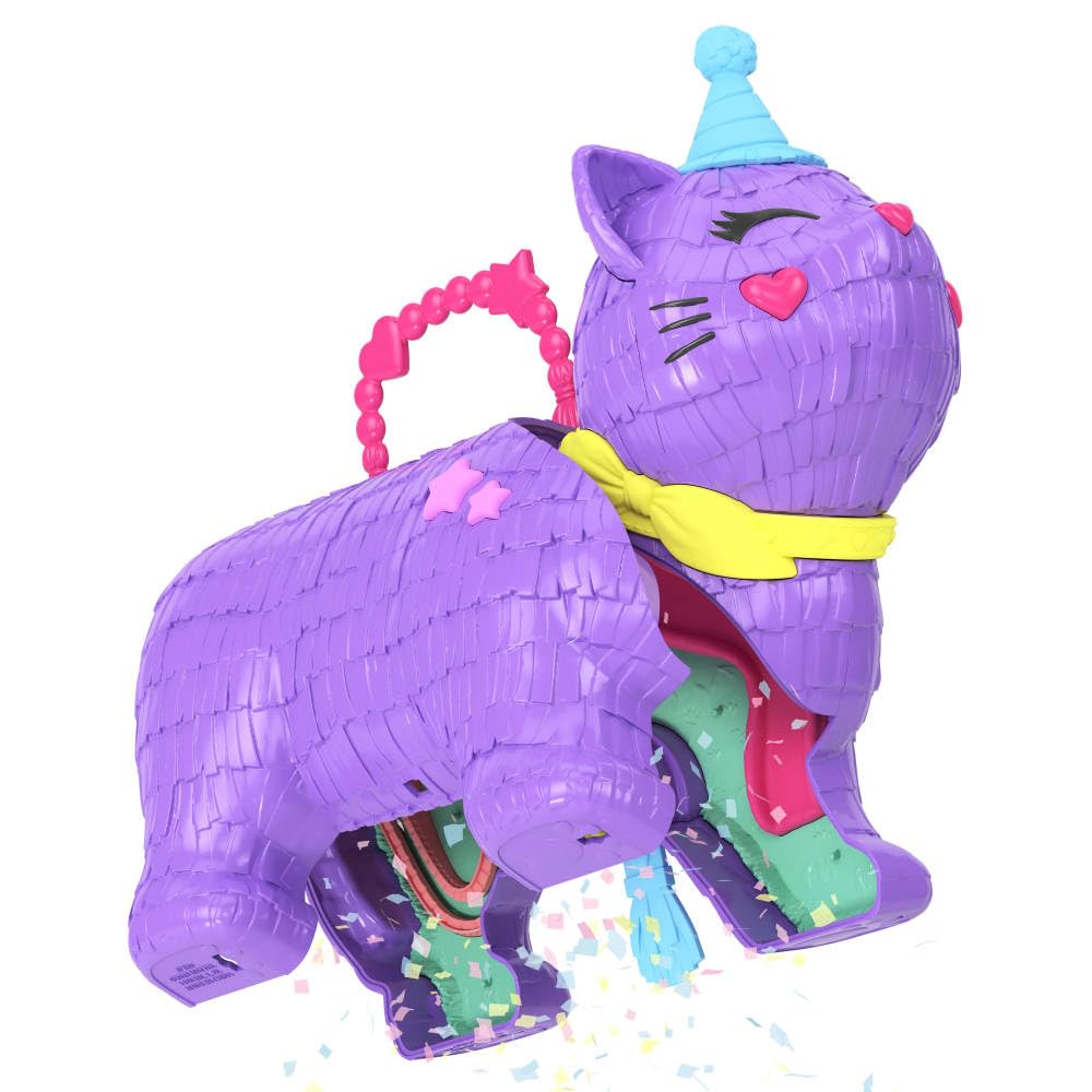 Polly Pocket Celebration Kitty Playset with 2 Micro Dolls & 23 Accessories - Ages 4+ 12