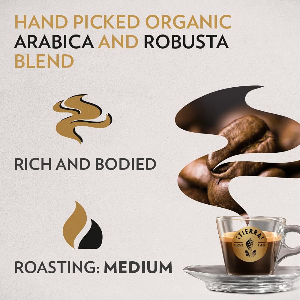 Lavazza Tierra For Africa Organic Arabica Robusta Medium Roast Whole Bean Coffee 500g 6