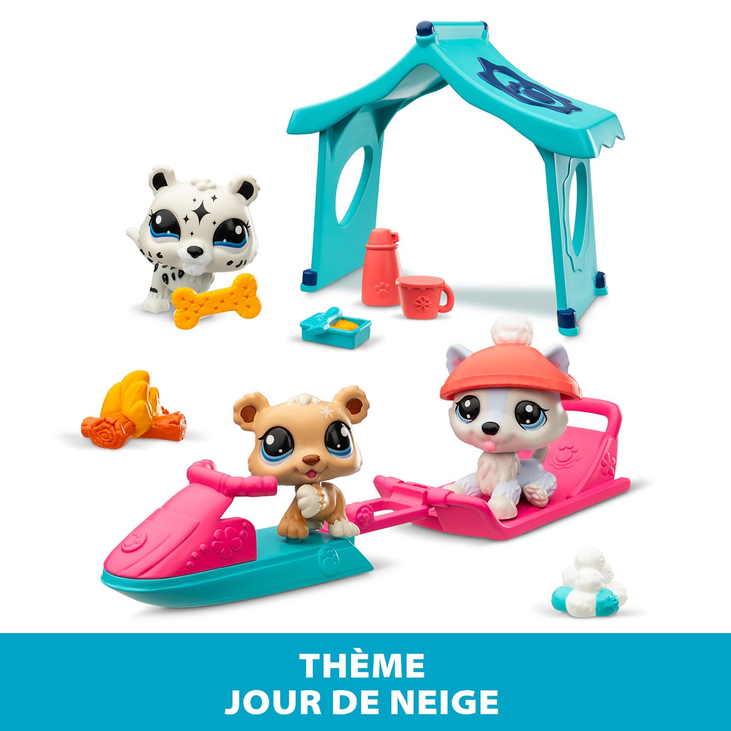 Littlest Pet Shop Snowy Day Play Pack - 3 Animals & 6 Accessories - Ages 4+