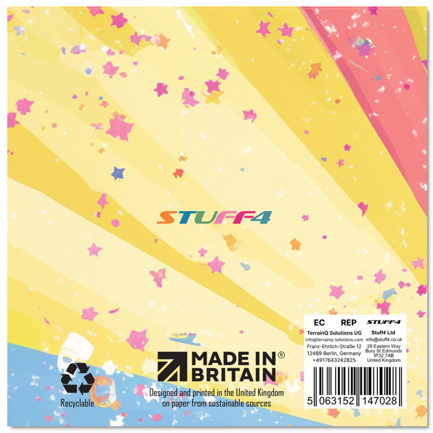 Stuff4 Girls 6th Birthday Card - Cool Unicorn Sunglasses | 145mm x 145mm | 300gsm