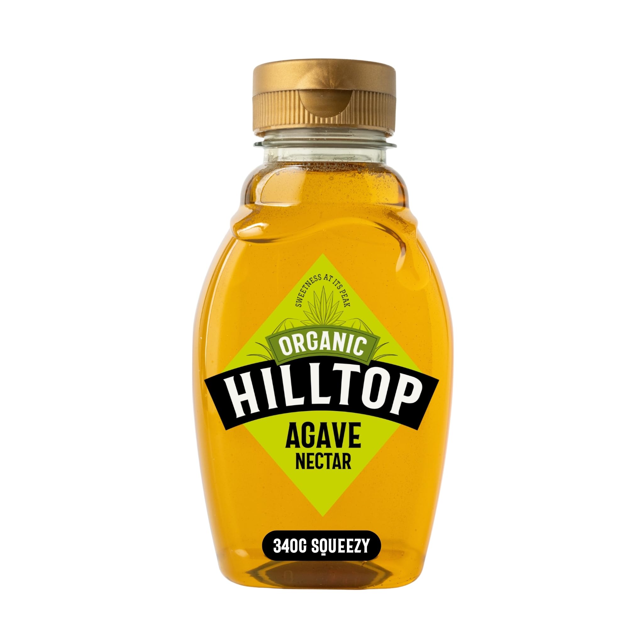 Hilltop Honey Organic Agave Nectar - Low GI Sweetener | 330g Squeezy Bottle