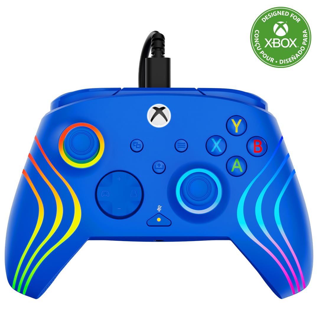 Turtle Beach Afterglow Wave Blue Wired RGB Gaming Controller with Mappable