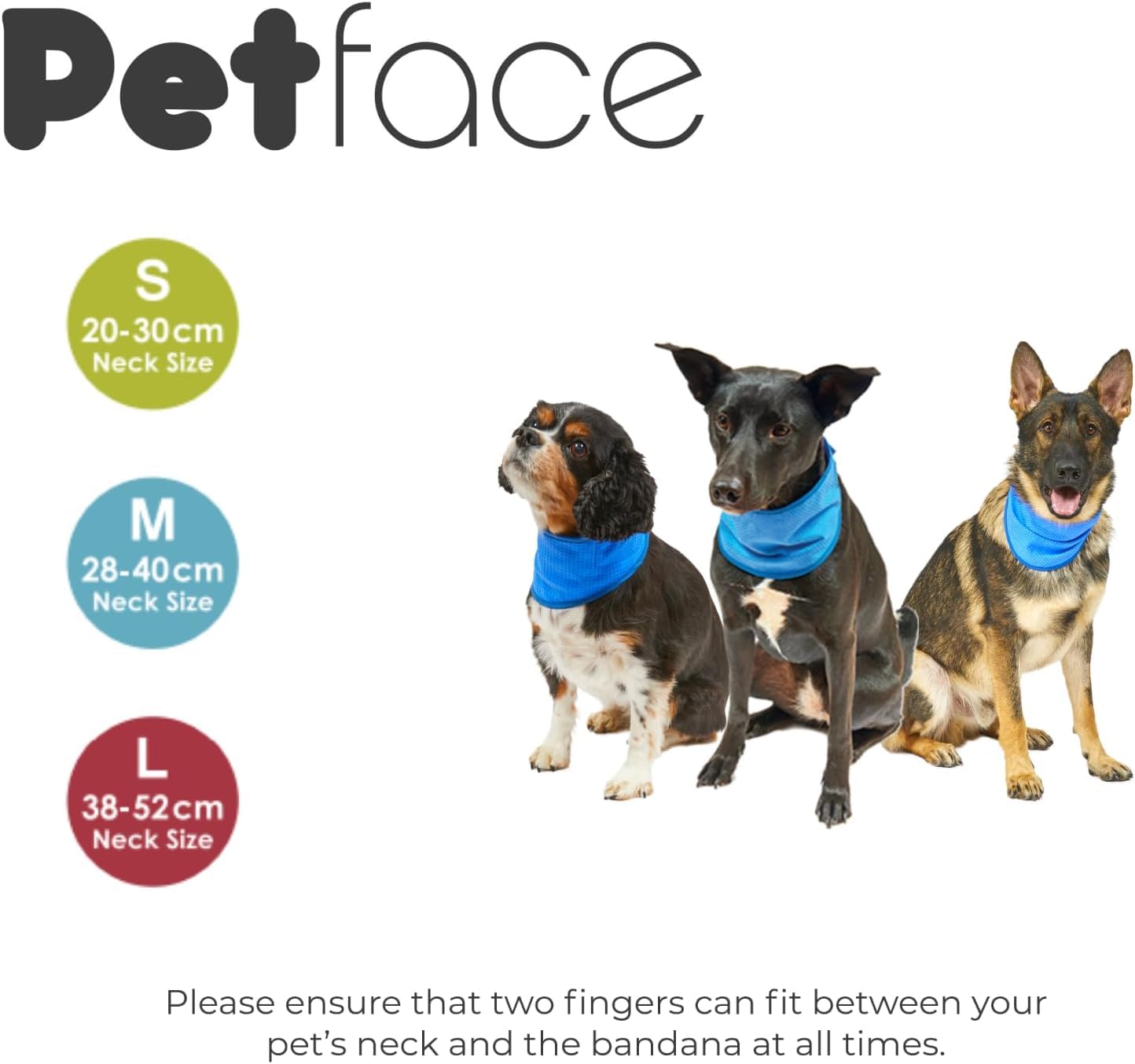 Petface Cooling Summer Blue Dog Bandana - Water-Activated Reusable | Large (38-52 cm Neck) 9