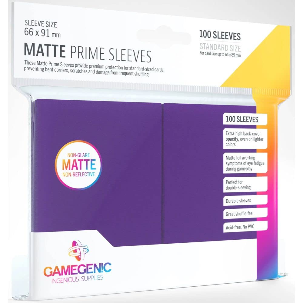 Gamegenic Matte Prime Sleeves (100-Pack) for Trading Card Games - Purple