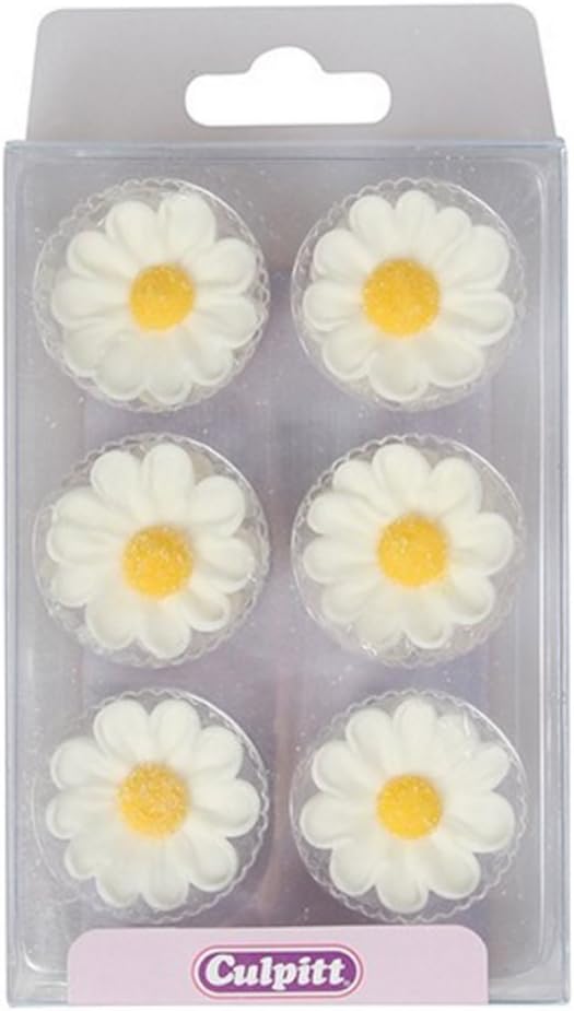 Culpitt Sugar Daisies - Edible Cake Decorations for Easter, Spring & Floral Themes