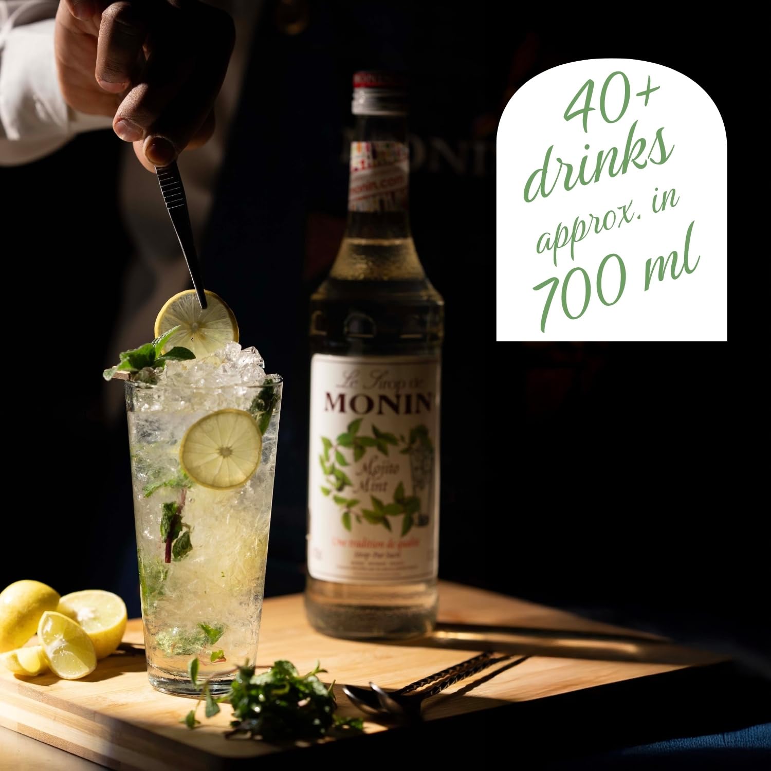 MONIN Mojito-Minzsirup 700 ml – Natürliches Aroma, vegan, halal, koscher – für Cocktails, Mocktails, Limonaden 4
