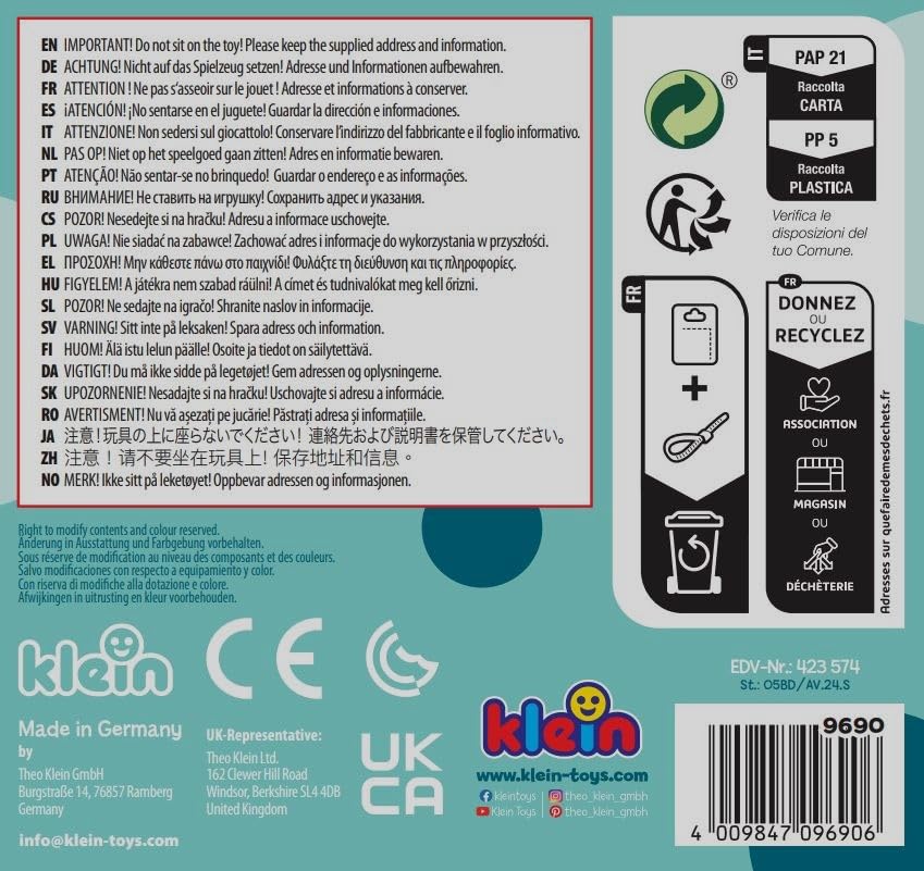 Theo Klein 9690 Shopping Trolley with Folding Seat for Dolls - Pretend Play Toy for Toddlers 2+ 12