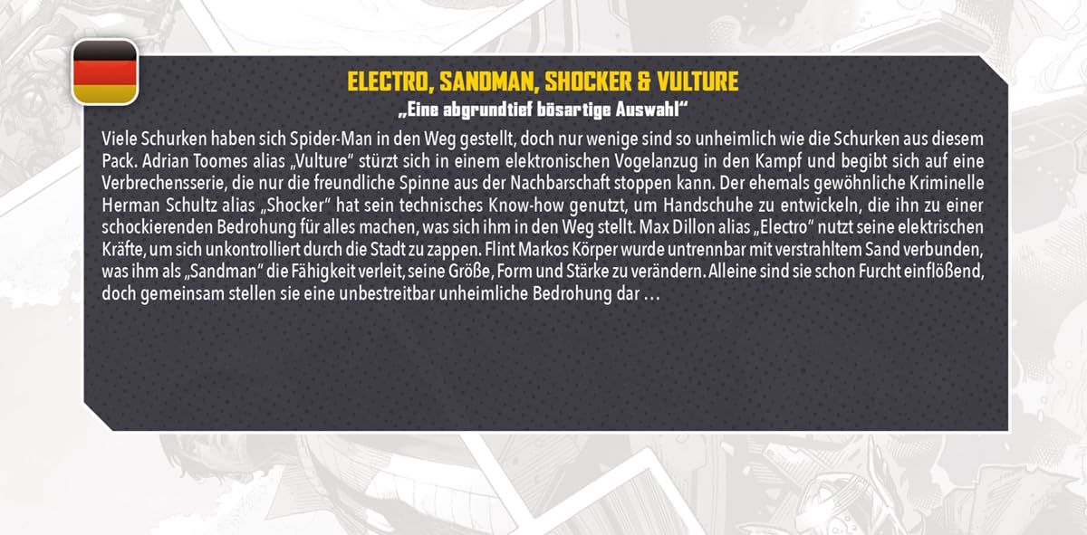 Asmodee Marvel Crisis Protocol: Electro & Sandman & Shocker & Vulture Expansion | 2 Players | 90 Min