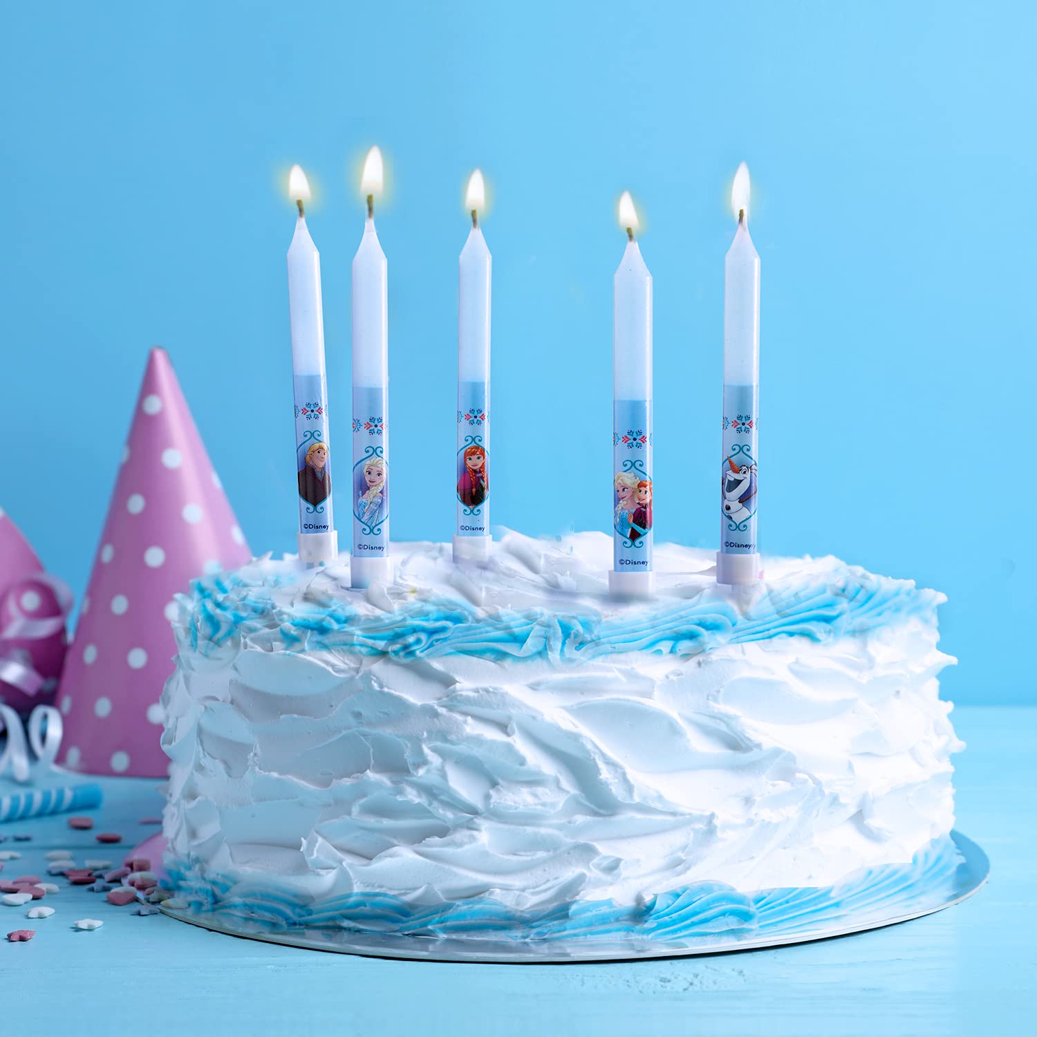 dekora Frozen Birthday Candles Set of 8 - Elsa, Anna, Olaf Characters | Slow Burning Wax 5