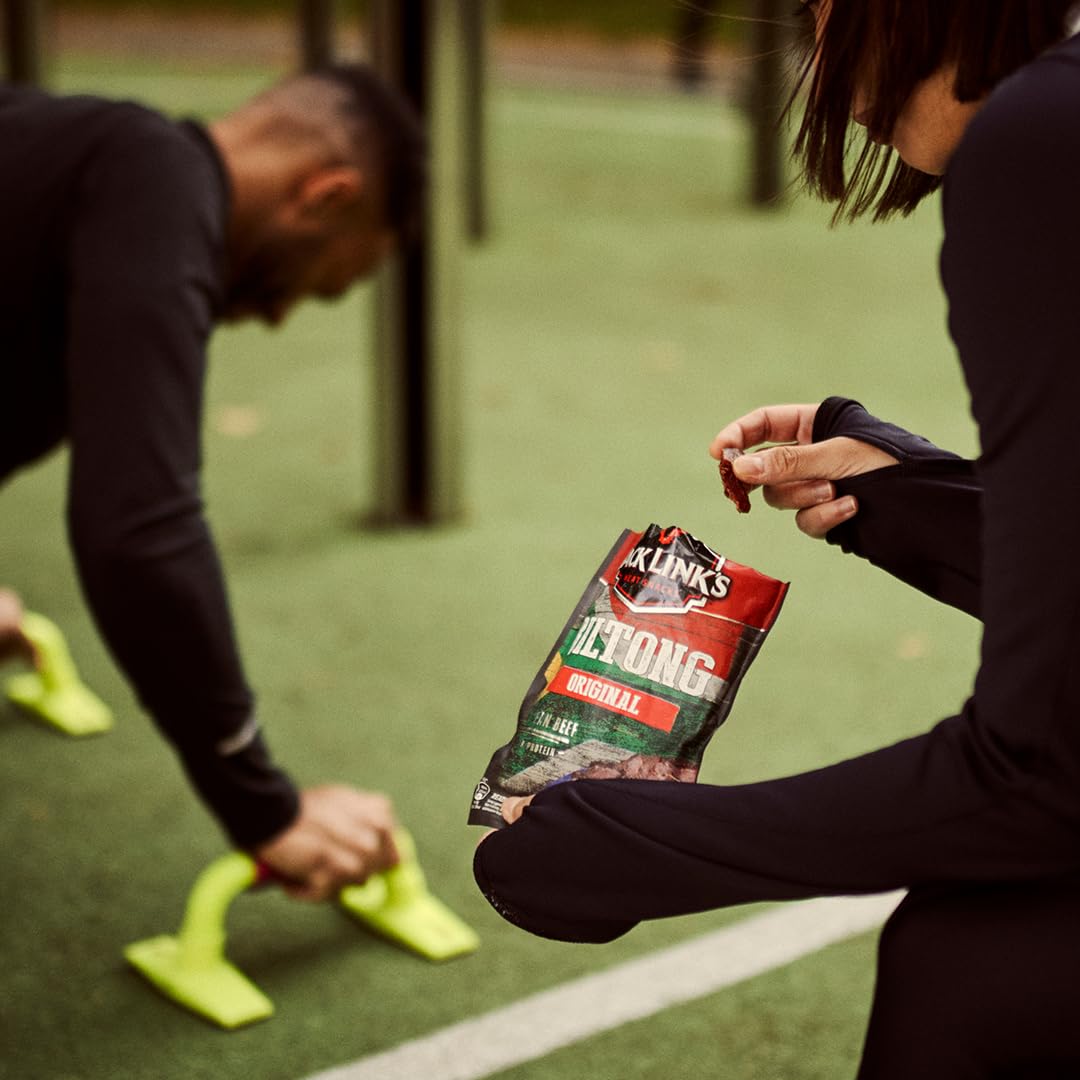 Jack Link's Biltong Jerky Original - Pack of 12 x 60g, Gluten Free High Protein Beef Snack 4