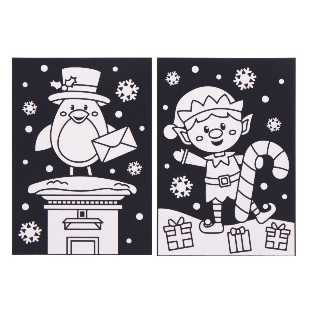 Baker Ross Christmas Colour in Art Pictures - Pack of 10 Fuzzy Craft Kit 7