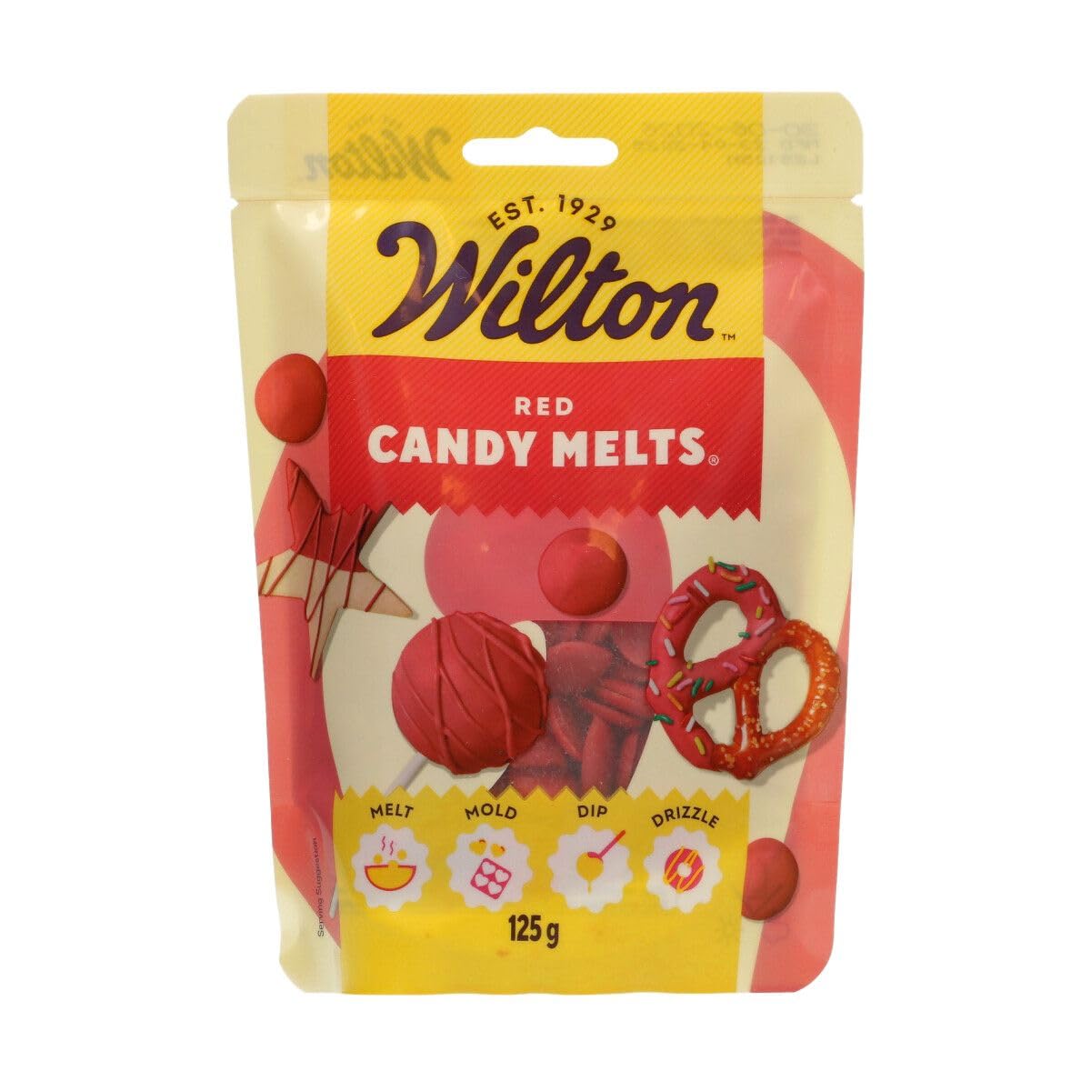 Wilton Candy Melts Red - Sweet Creamy Flavor Melting Candy for Molding & Dipping | 125g