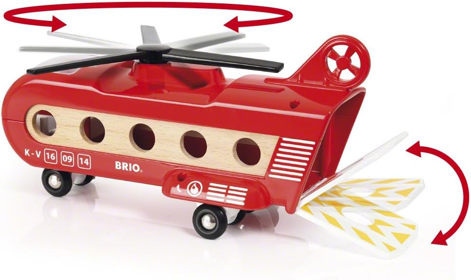 BRIO World Airport Cargo Transport Helicopter Playset with Magnetic Couplings for Ages 3+ 8