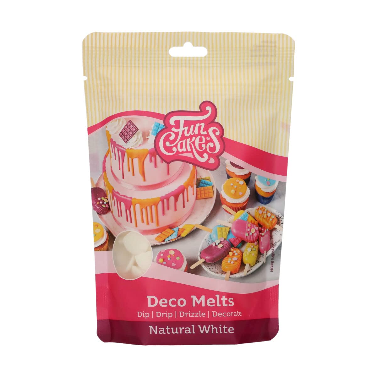 FunCakes - Deco Melts Natural White No E171, AZO Free, 250 g