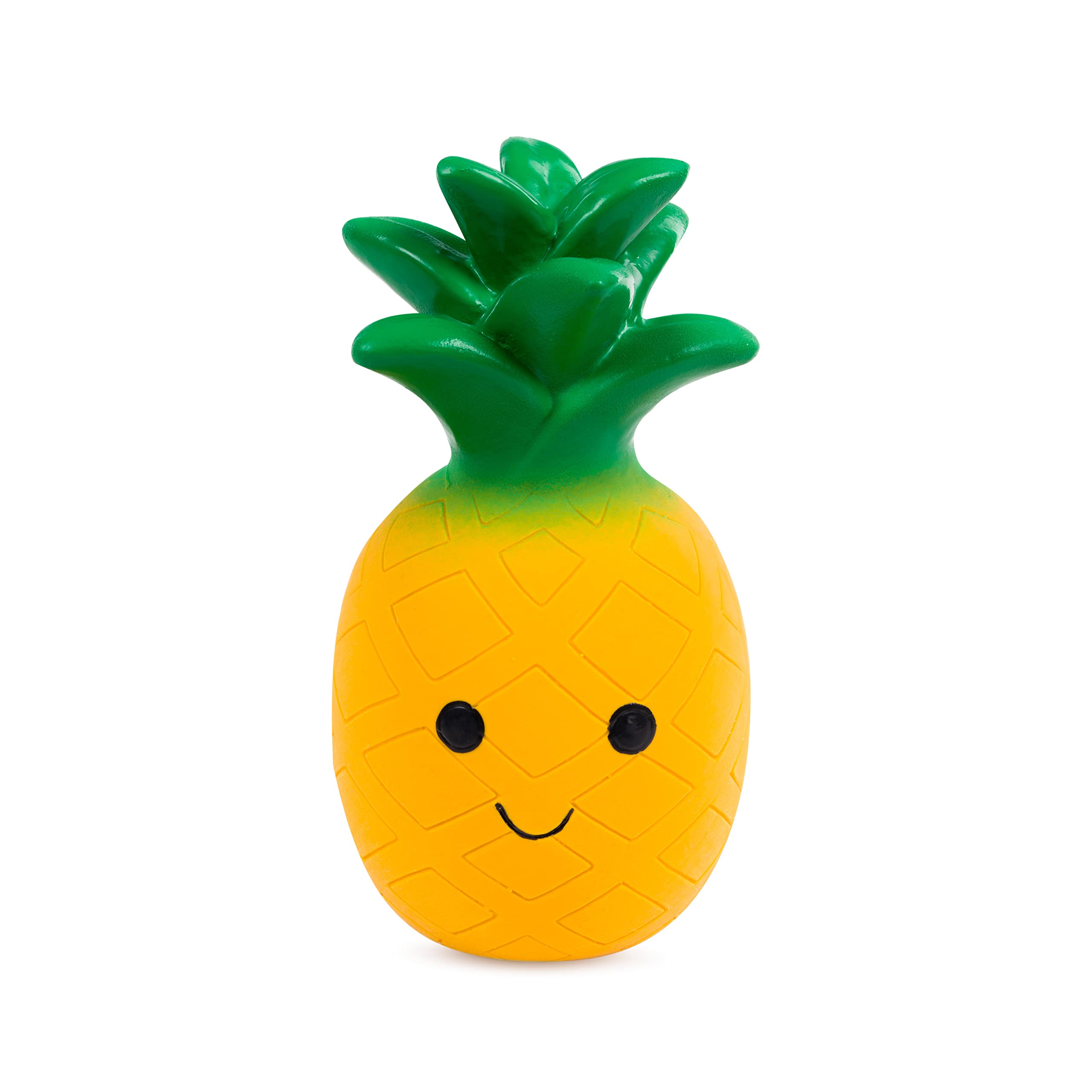 Petface Large Latex Pineapple Soft Chew Dog Toy - Squeaker Feature | Natural Rubber