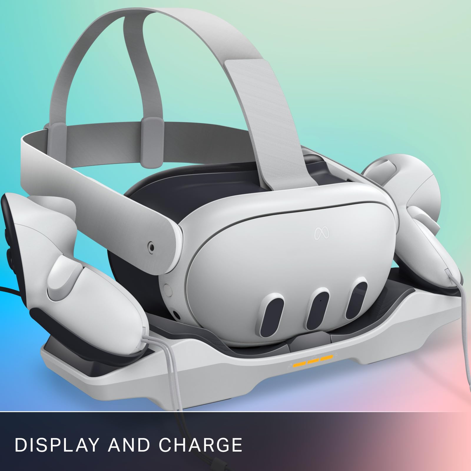 PowerA Charging Station for Meta Quest 3 / 3S - Officially Licensed VR Charging Dock with Rechargeable Controller Batteries 9