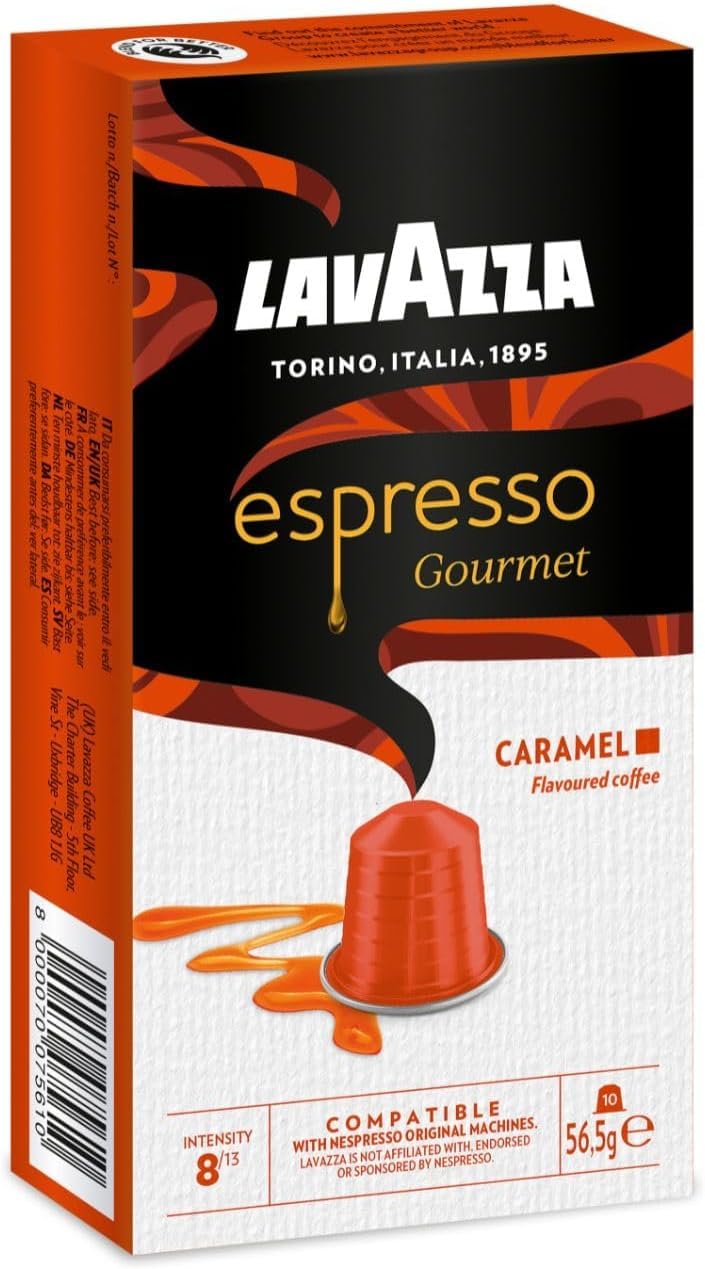 Lavazza Espresso Gourmet Caramel Coffee Capsules for Nespresso Original Machines | Intensity 8/13 | 10 Count