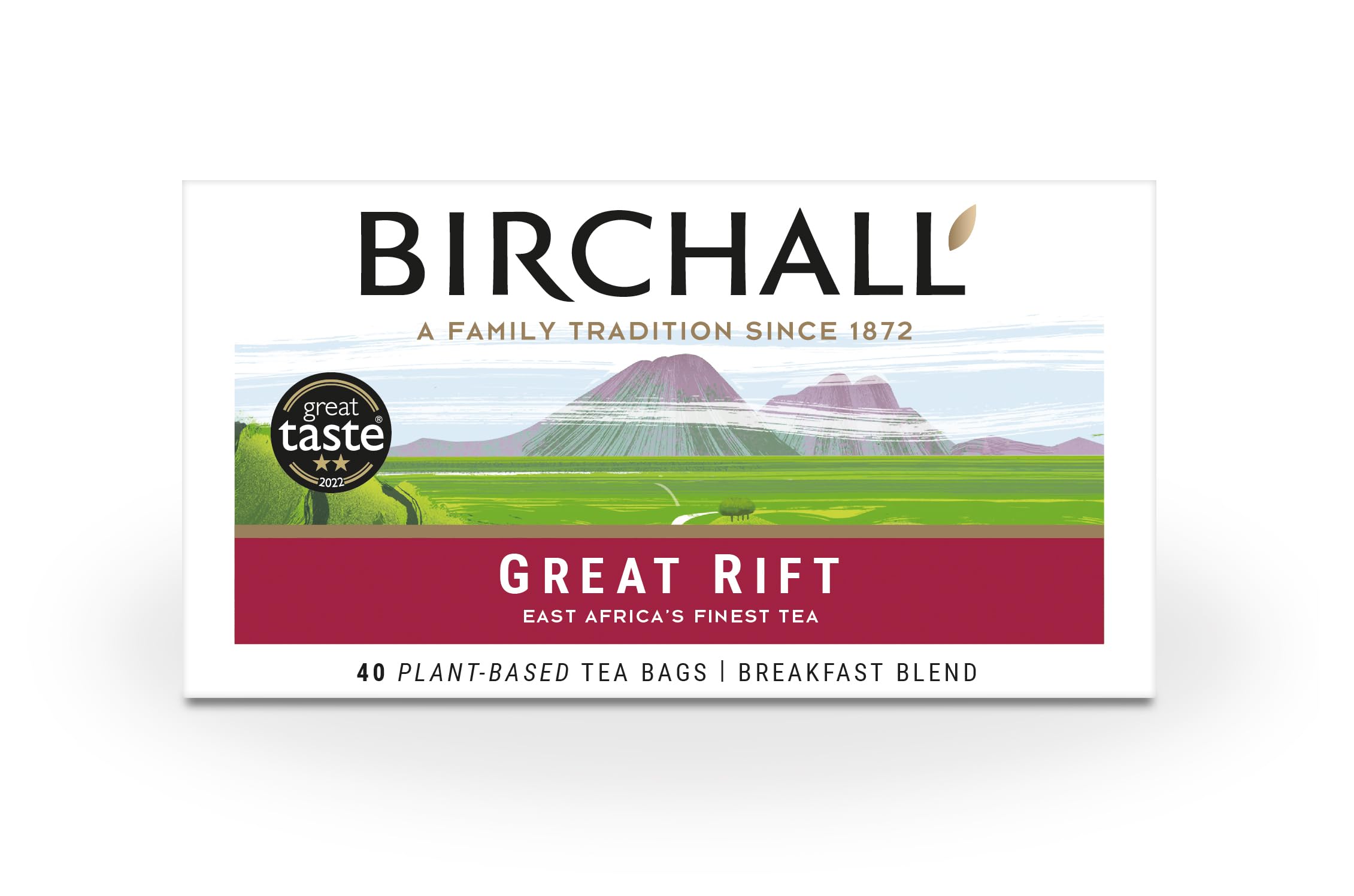 Birchall - Great Rift Breakfast Blend Tea Bags, English Breakfast Tea, 40 Individually Wrapped Bags