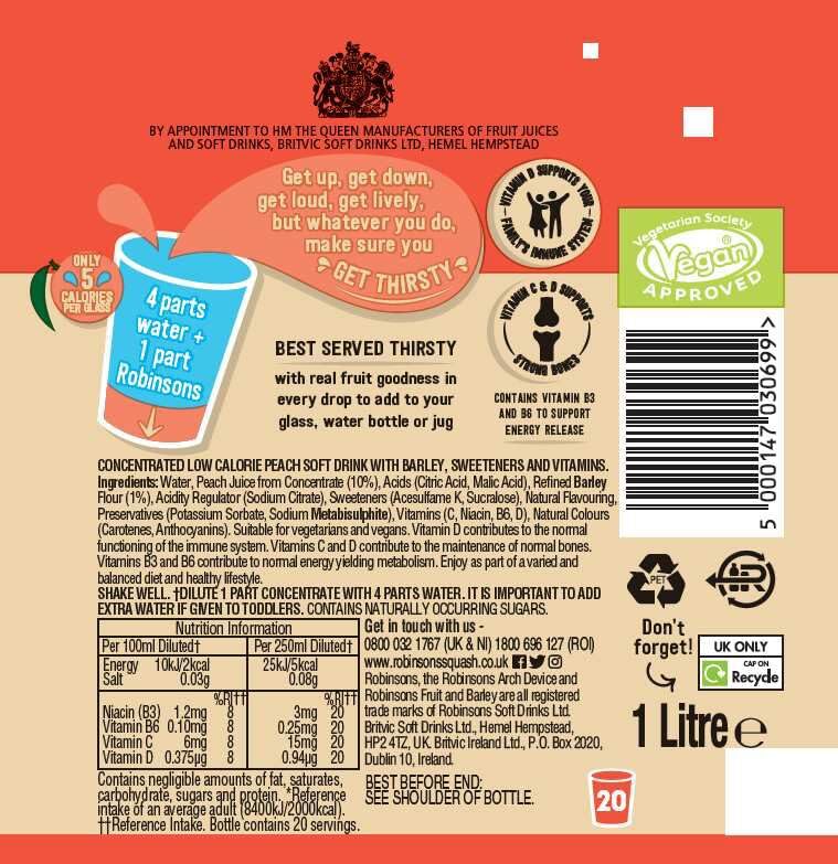 Robinsons Fruit & Barley Peach Squash, 1L Bottle 9