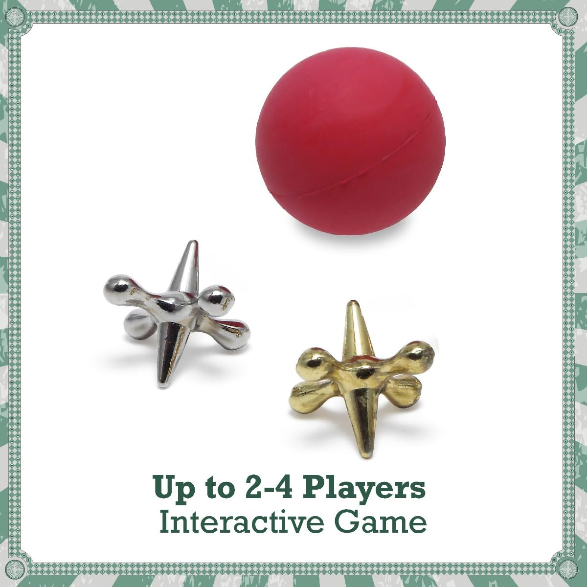 Toyrific Jacks Classic Metal Game Set with 9 Pieces and Ball 9