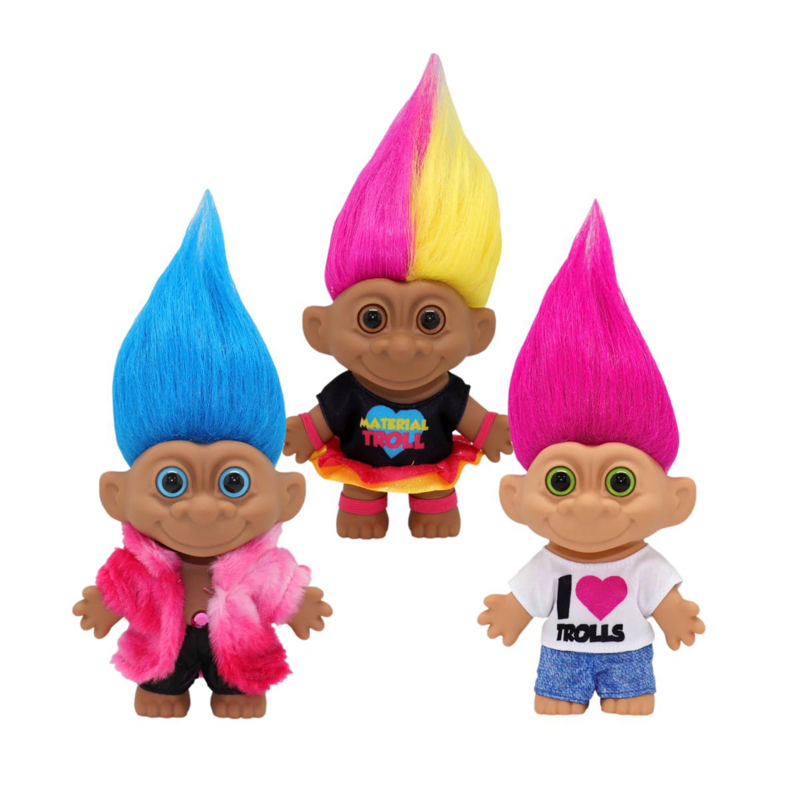 Good Luck Trolls 4" Doll - I Heart Troll, 80's Glam Fusion, Retro Rainbow Figure by BANDAI 3