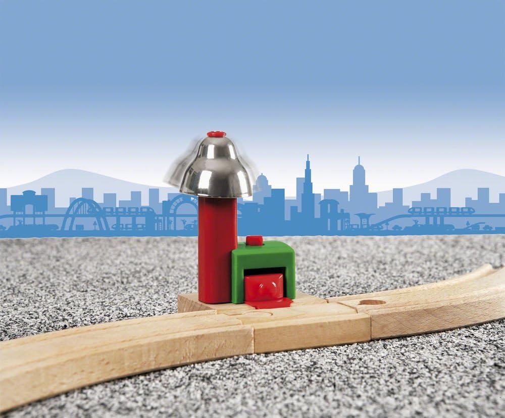 BRIO 33754 Magnetic Railway Bell Signal for Kids - Compatible with BRIO Train Sets 6