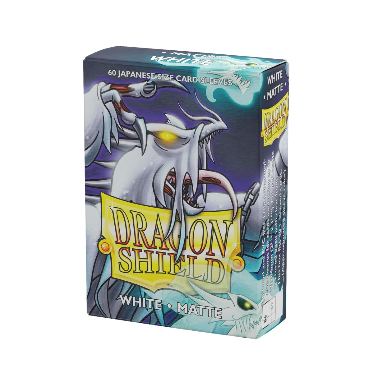 Dragon Shield White Matte Japanese Size Sleeves - 60 Count | 120µm Thick | Acid-Free