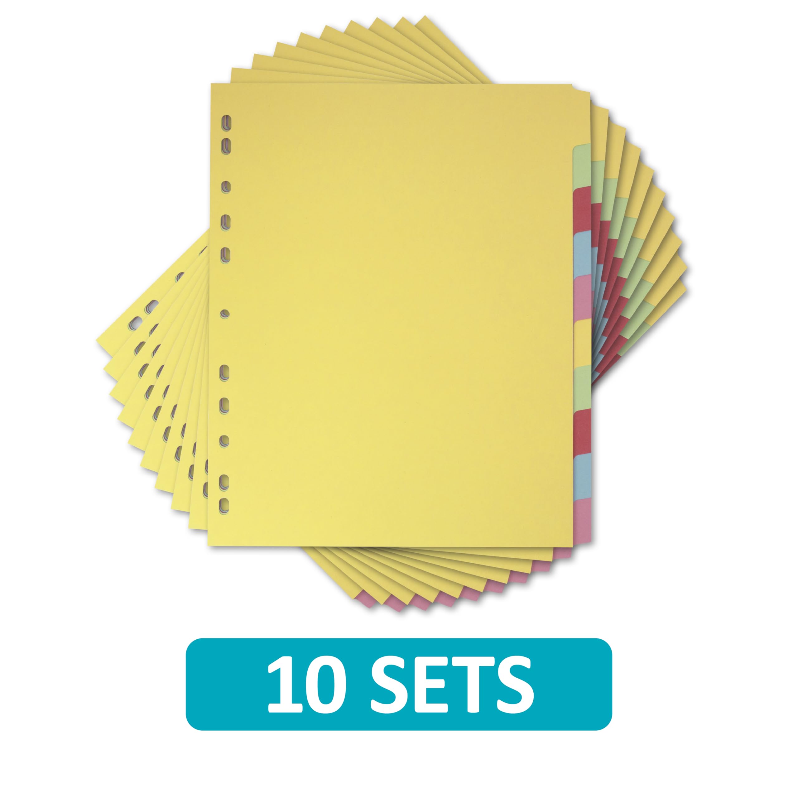Elba A4+ Extra Wide File Dividers - 10 Sets Assorted Colours | Durable Cardstock 2