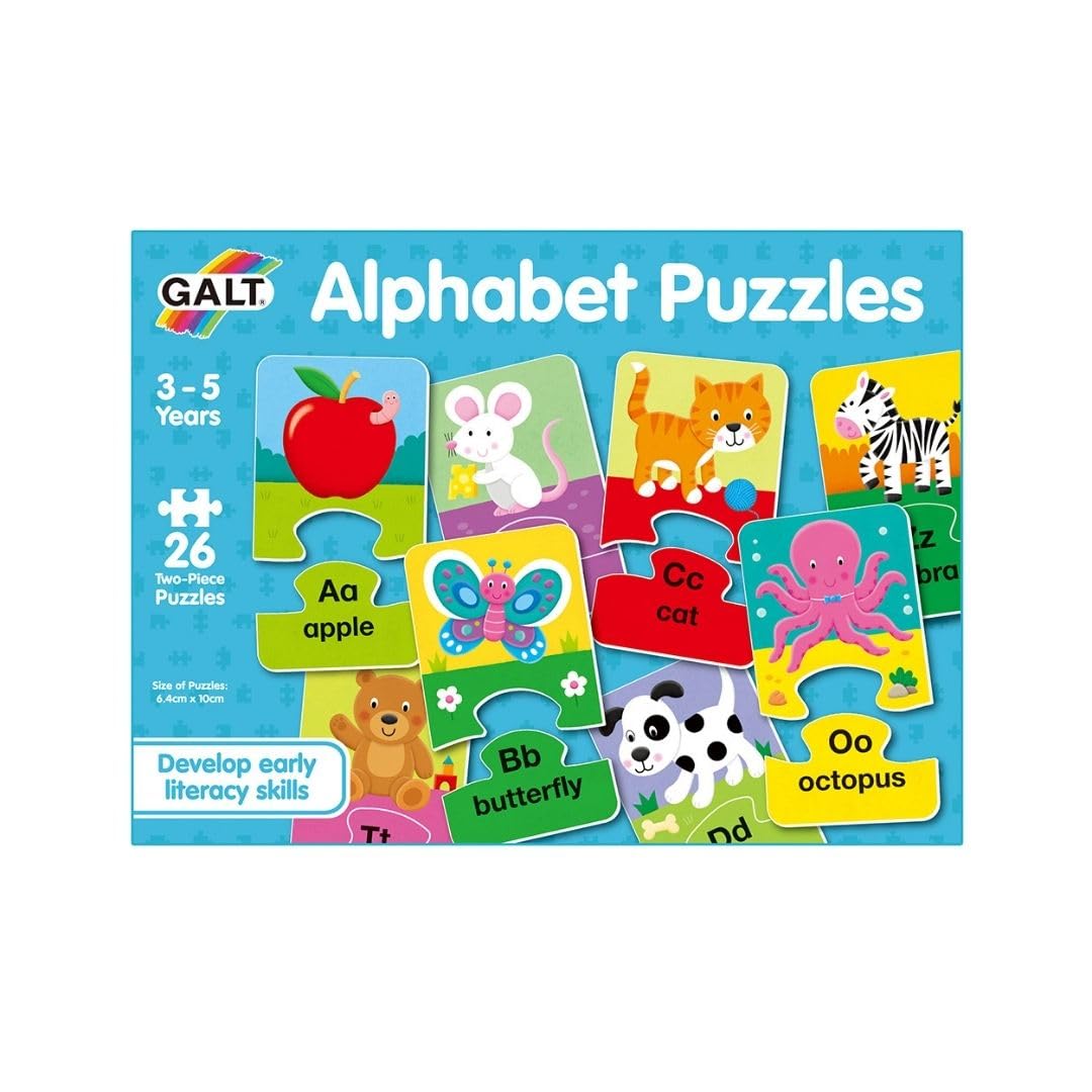 Galt Toys Alphabet Puzzles - 26 Two-Piece Educational Jigsaw Puzzles for Kids 3+ 12
