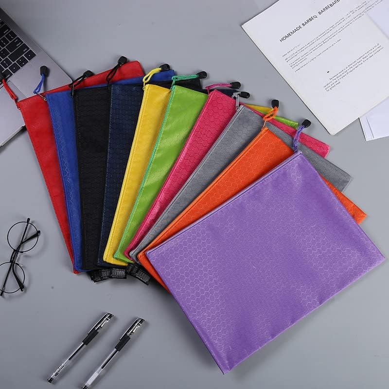 SOUJOY 36PCS Zipper Pencil Pouches - PVC Multicolor Zip File Bags | 22.8x12cm | Waterproof 8