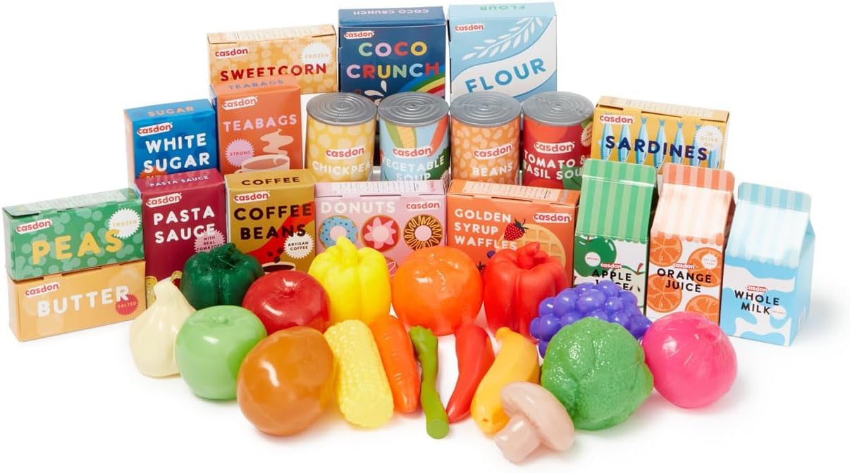 Casdon 617 Family Favourites Toy Grocery Set | 36 Pieces | Ages 2+