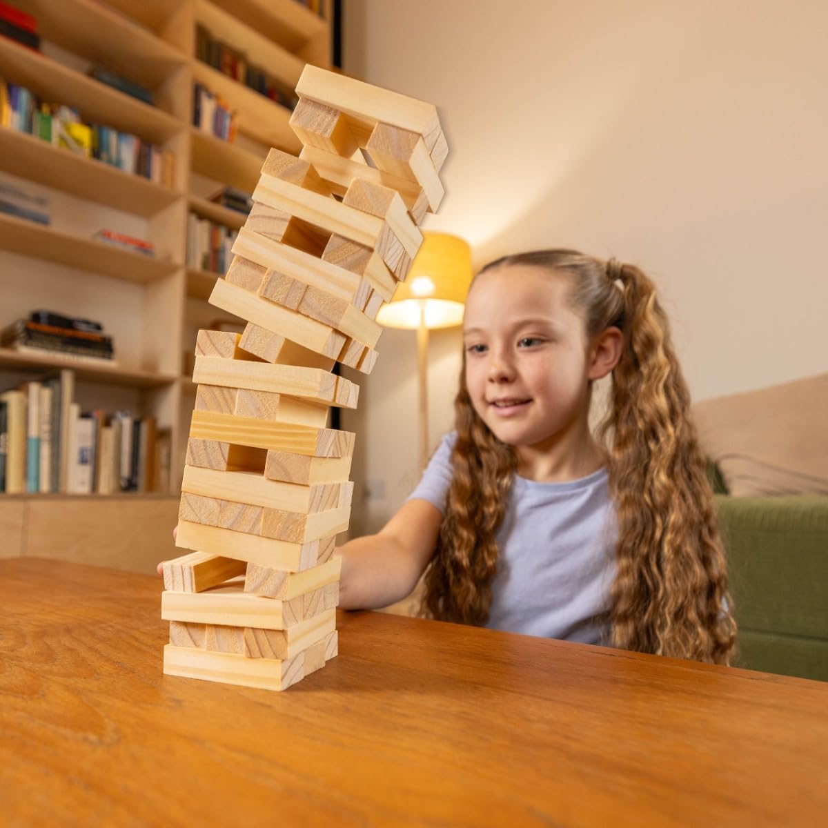 Toyrific Stack and Fall Tumble Tower Game with 54 Wooden Blocks 8