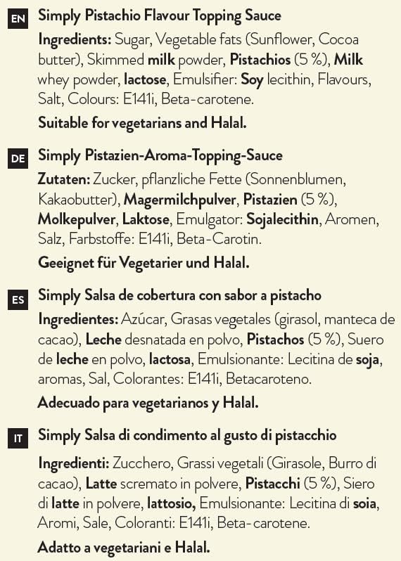 Simply - Pistachio Topping Sauce, Ready-to-Use Dessert Sauce for Ice Cream, Waffles & Drinks 3