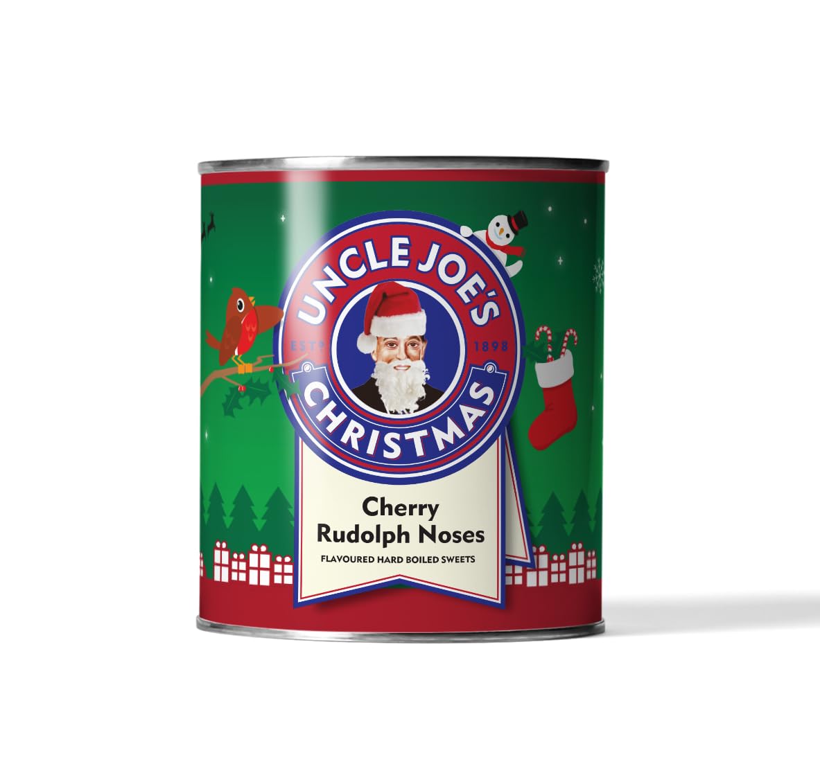 UNCLE JOE'S MINT BALLS Cherry Rudolph Noses - Cherry Flavoured Hard Sweets | 120g Tin