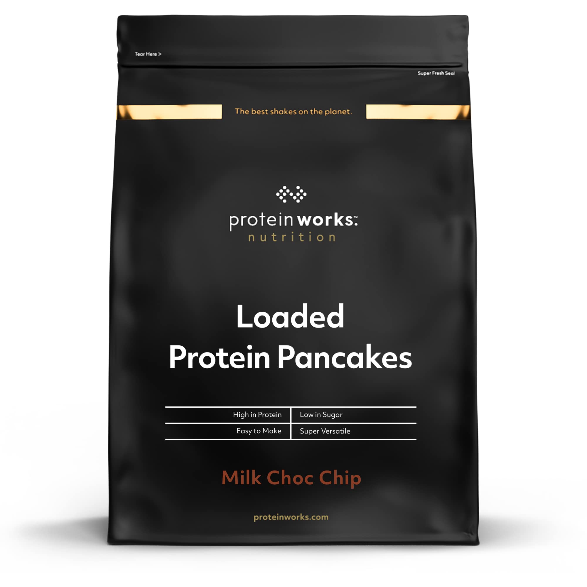 THE PROTEIN WORKS Loaded Protein Pancake Mix - High Protein, Low Sugar with Tri-Protein Blend