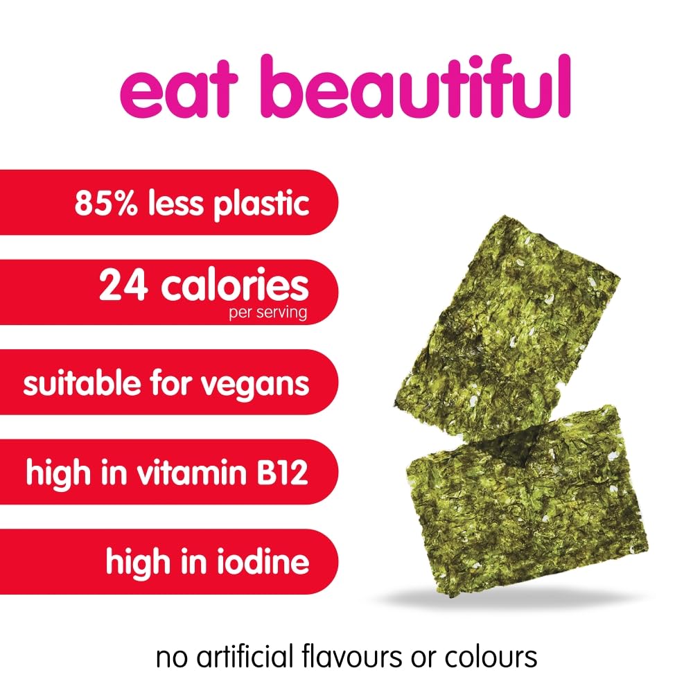 itsu Crispy Seaweed Thins Sweet Soy & Sea Salt Multipack | 4 x 5g Packs | 20g Total