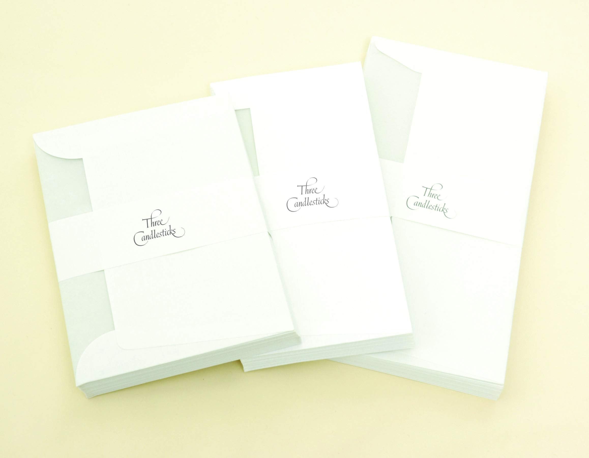 THREE CANDLESTICKS Luxury Tissue-Lined Envelopes for A5 Writing Pad | 20 Count | Cream | C6 (114 x 162mm) 2