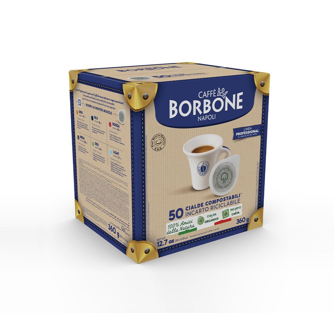 CAFFÈ BORBONE Gold Blend Compostable ESE Coffee Pods - 50 Count | Arabica & Robusta Mix