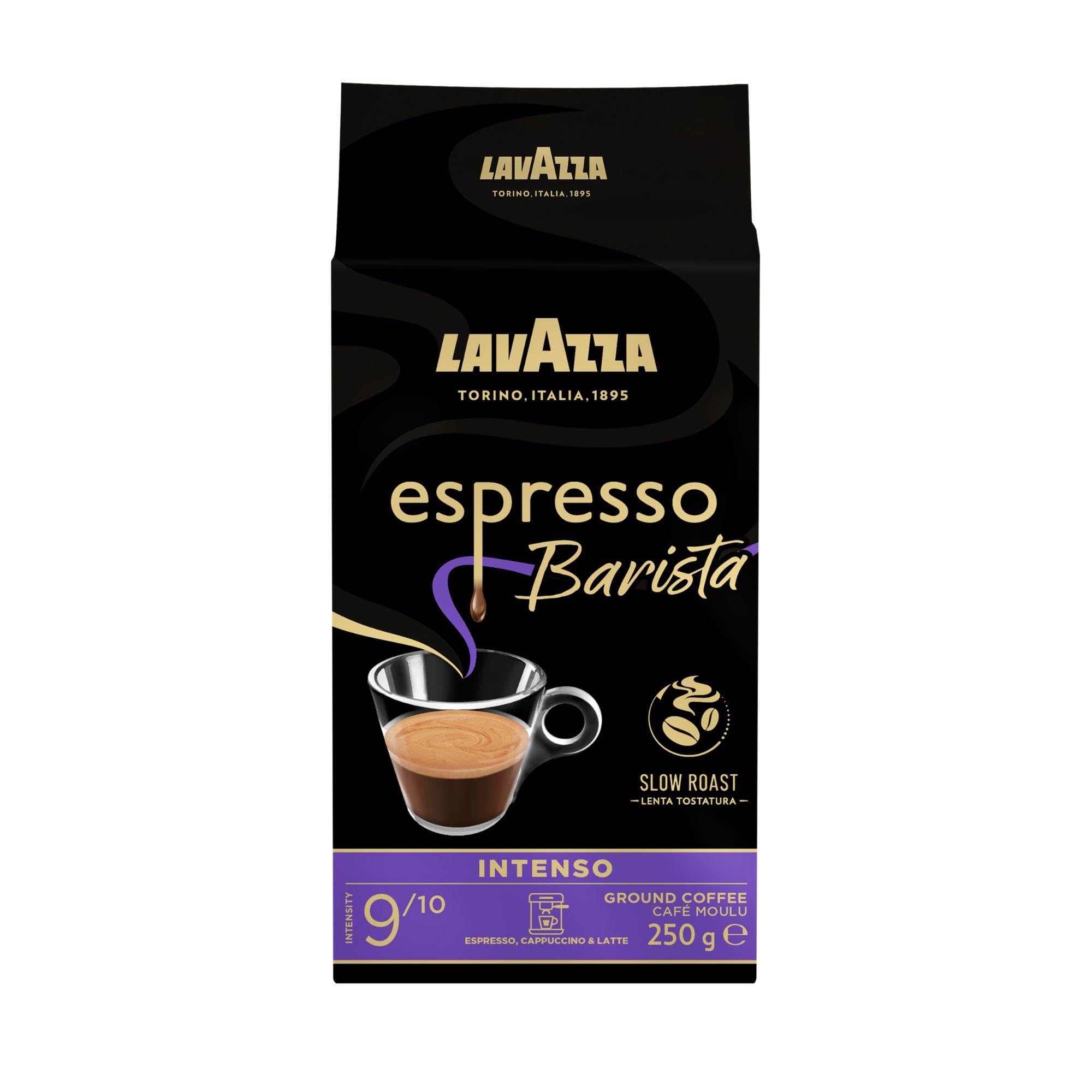 Lavazza Espresso Barista Intenso - Ground Coffee for Moka Pots & French Press