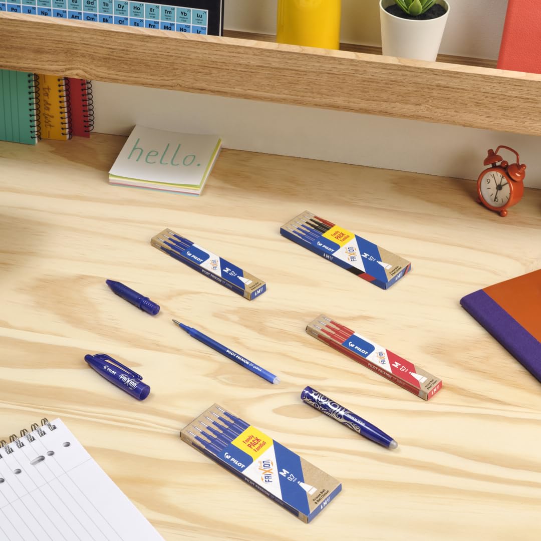 PILOT FriXion Ball Erasable Rollerball Pen - Medium 0.7mm Tip | Pack of 5 Assorted Colors 9