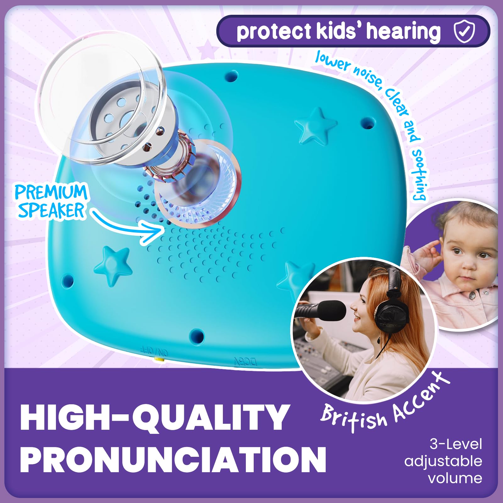 HOMESTEC Montessori Talking Flashcards - 280 Words & 8 Nursery Rhymes, Educational Toy for Toddlers 18M+ 4