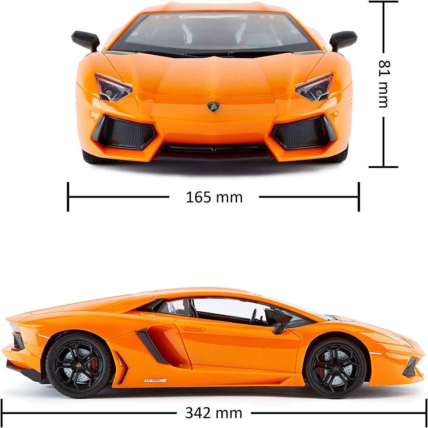 CMJ RC Lamborghini Aventador - 1:14 Scale Remote Control Car with LED Lights & Spring Suspension 6