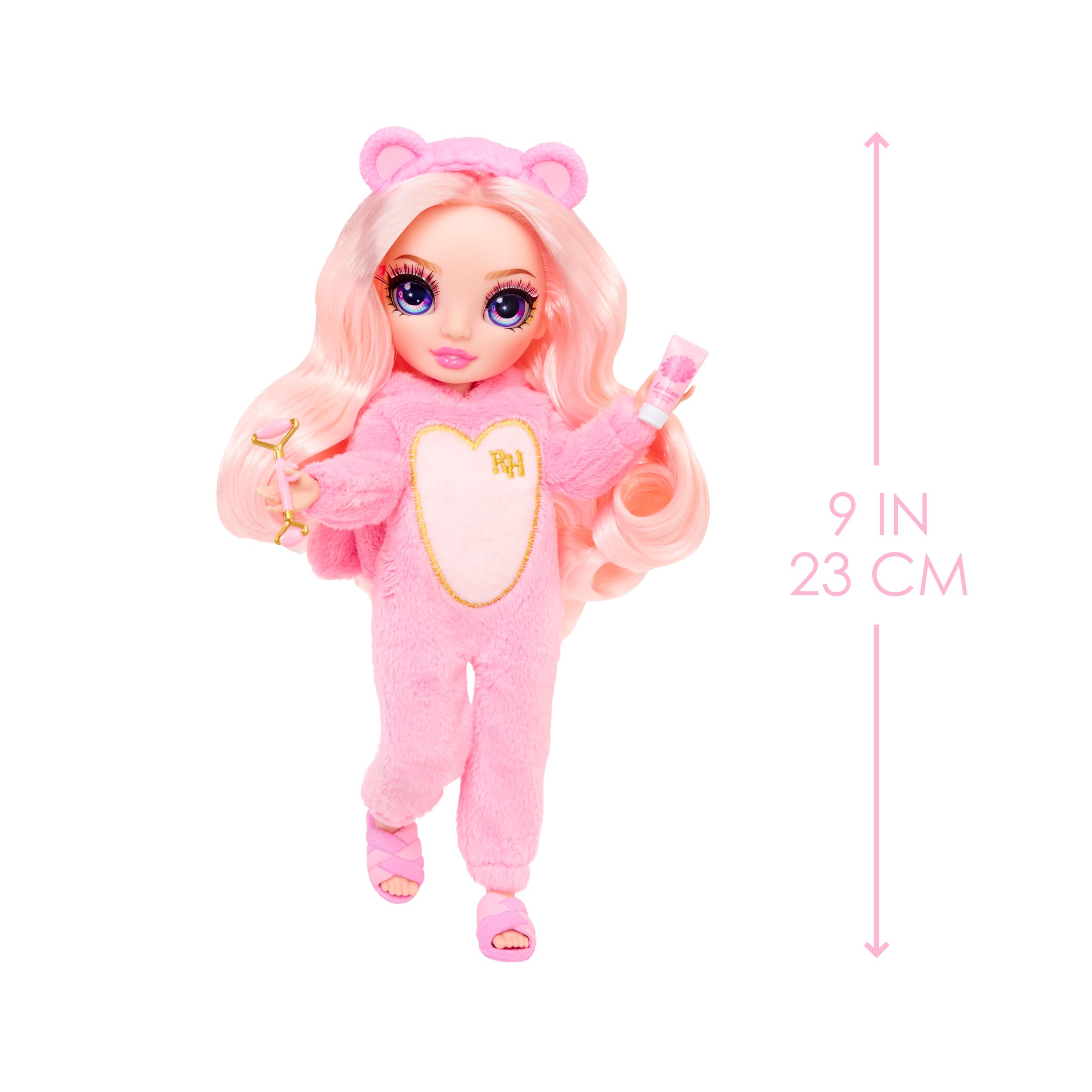 Rainbow High Junior High PJ Party - Bella (Pink) - 22 cm Posable Doll with Spa Accessories - Ages 4-12