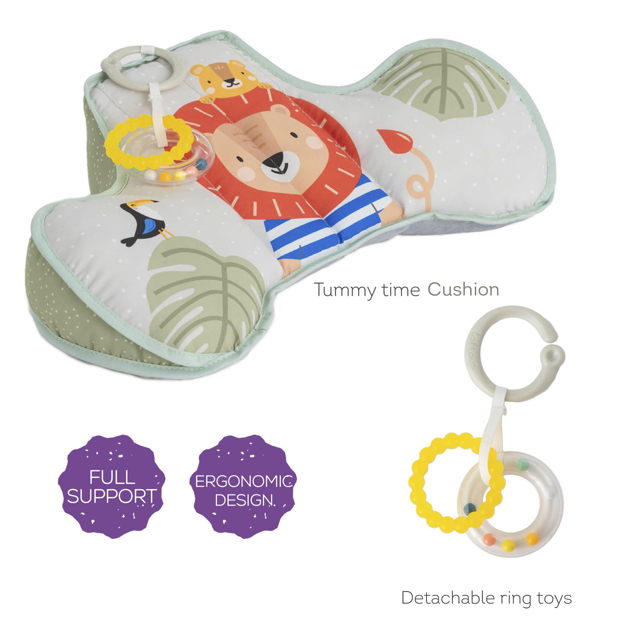 Taf Toys TAF12895 Savannah Tummy Time Pillow - Developmental Support for Babies 0-10 Years
