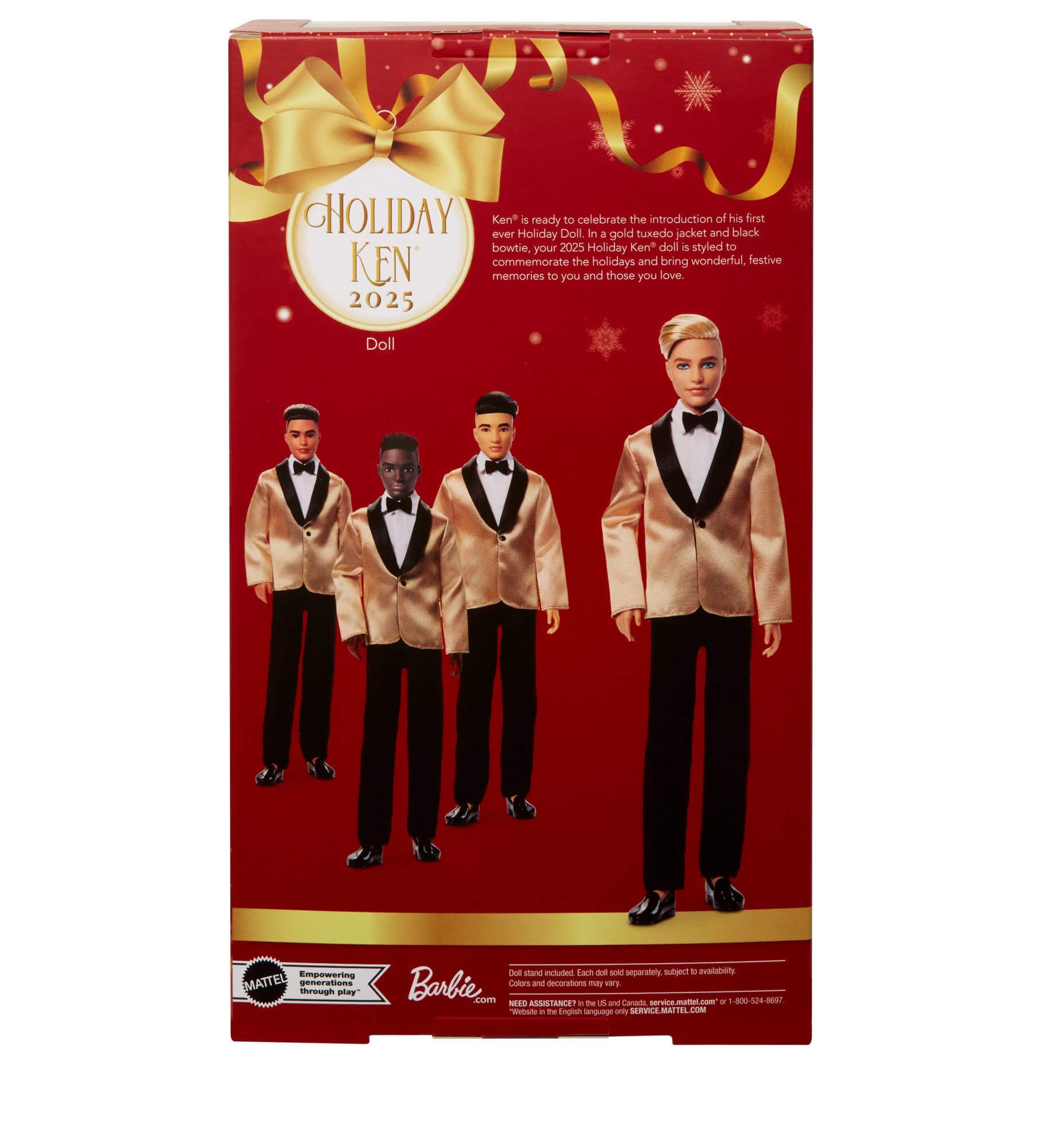 Barbie Signature 2025 Holiday Blonde Ken Collectible Fashion Doll - Golden Satin Suit & Platinum Hair