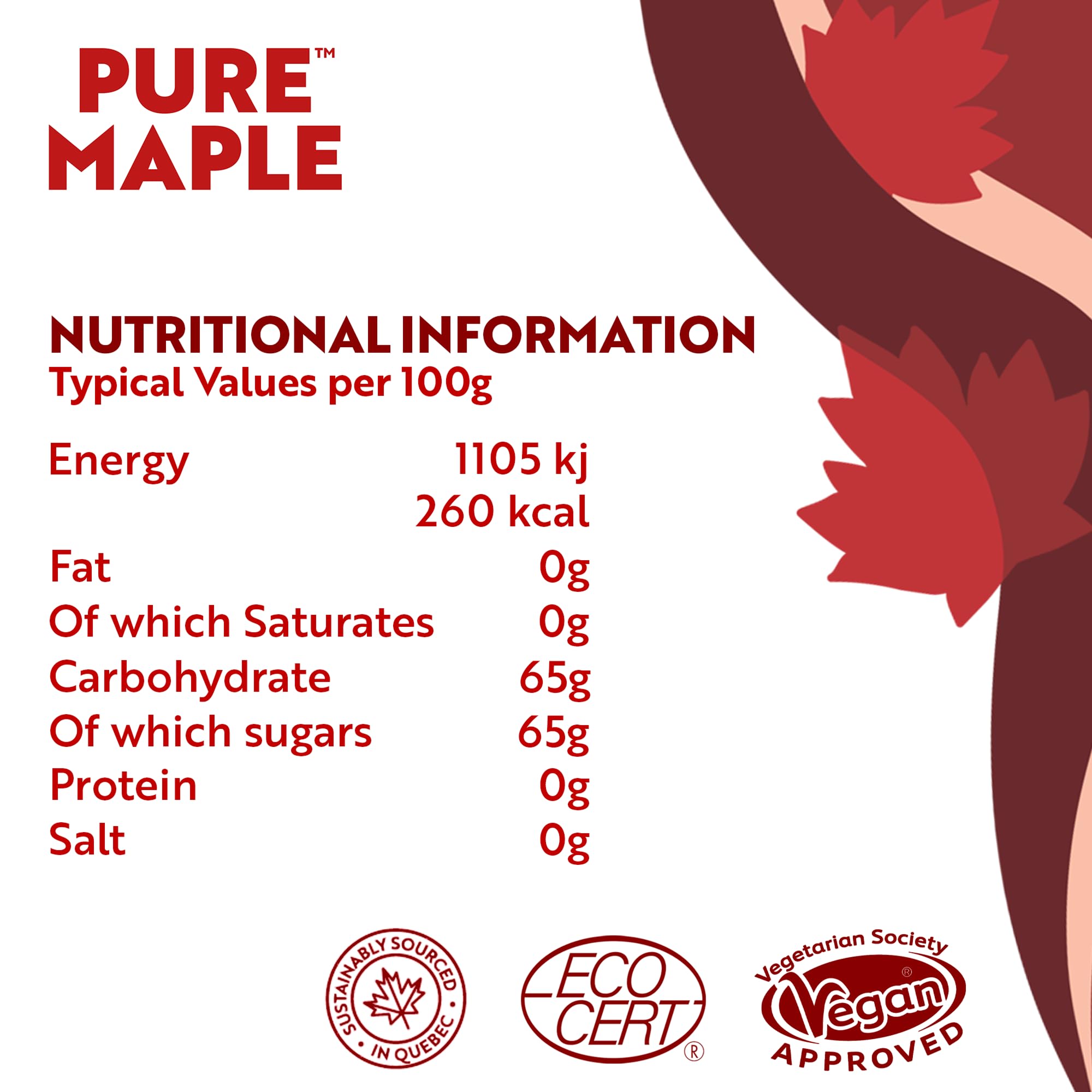 Pure Maple - Dark Robust Grade 100% Pure Maple Syrup - 1 Litre Jug